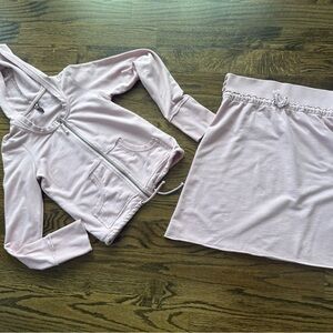 Pink Girls Sweatshirt Jacket & Skirt